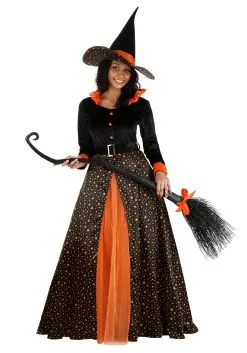 Suzhou Zhongsheng Imp & Exp Co., Ltd Adult Sparkling Orange Witch Costume