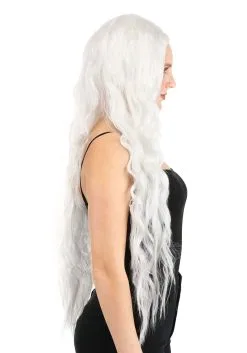 Partytime Wig Long Bright White Wavy Wig -Peter Pan Costumes Shop bright white long wavy wig alt 2