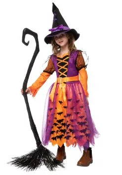 Joyin Light Up Orange Bat Toddler/Girl's Witch Costume -Peter Pan Costumes Shop girls light up orange bat witch costume alt 2