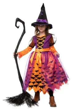 Joyin Light Up Orange Bat Toddler/Girl's Witch Costume -Peter Pan Costumes Shop girls light up orange bat witch costume alt 3