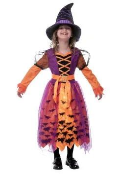 Joyin Light Up Orange Bat Toddler/Girl's Witch Costume -Peter Pan Costumes Shop girls light up orange bat witch costume alt 4