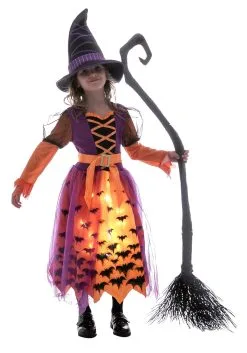 Joyin Light Up Orange Bat Toddler/Girl's Witch Costume -Peter Pan Costumes Shop girls light up orange bat witch costume alt 5