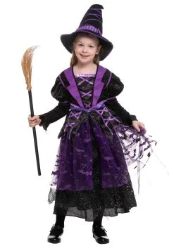 Joyin Light Up Purple Bat Witch Costume For Girls -Peter Pan Costumes Shop girls light up purple bat witch costume alt 2
