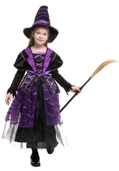 Joyin Light Up Purple Bat Witch Costume For Girls -Peter Pan Costumes Shop girls light up purple bat witch costume alt 6