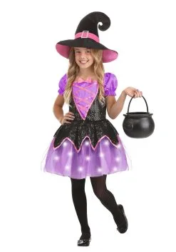 LF Products Pte. Ltd. Pink Light-Up Witch Costume For Girls