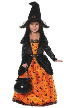 Underwraps Girl's Pumpkin Witch Costume
