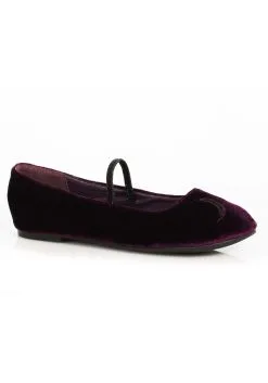 Ellie Girls Purple Crescent Witch Ballet Flat Shoes
