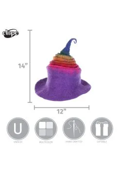 Elope Adult Rainbow Borealis Heartfelted Witch Costume Hat -Peter Pan Costumes Shop rainbow borealis heartfelted witch hat alt 8