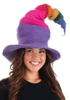 Elope Adult Rainbow Borealis Heartfelted Witch Costume Hat