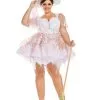 Party King Sexy Women's Plus Size White Magic Witch Costume