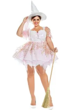 Party King Sexy Women's Plus Size White Magic Witch Costume